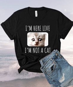 I'm Here Live I'm Not a Cat, Zoom Meme Humor Shirt