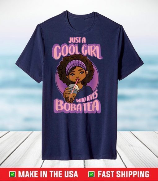 Kawaii Black Girl Anime Boba Tea T-Shirt