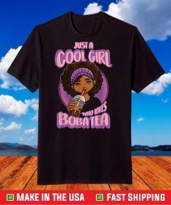 Kawaii Black Girl Anime Boba Tea T-Shirt