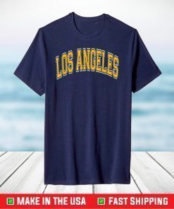 Los Angeles California CA Varsity Style Amber Text T-Shirt