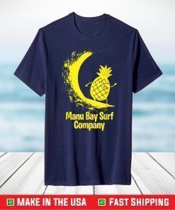 Manu Bay Surf Company New Zealand Gold Surfing Pineapple T-Shirt