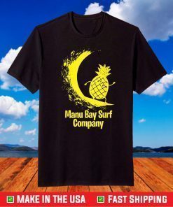 Manu Bay Surf Company New Zealand Gold Surfing Pineapple T-Shirt