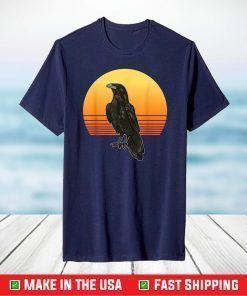 Retro Crow Bird Sun for Crow and Raven Lovers T-Shirt