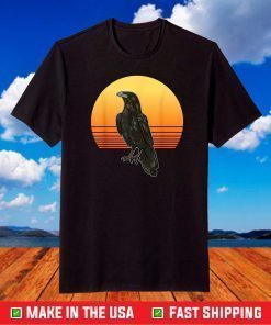 Retro Crow Bird Sun for Crow and Raven Lovers T-Shirt