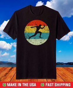 Running Vintage Retro Silhouette Funny Running Lovers T-Shirt