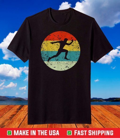 Running Vintage Retro Silhouette Funny Running Lovers T-Shirt