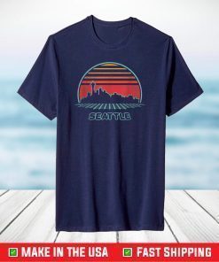 Seattle City Skyline Retro 80s Style Souvenir T-Shirt