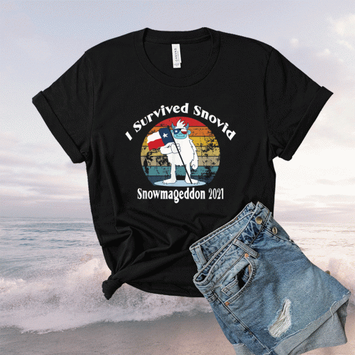 Snowmageddon 2021 I Survived Snovid Texas Snow Retro Shirt