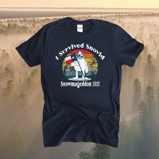 Snowmageddon 2021 I Survived Snovid Texas Snow Retro Shirt