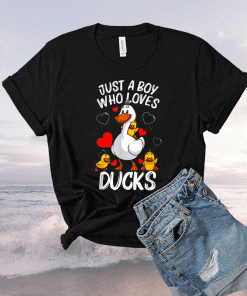 This Just A Boy Who Loves Ducks Waterfowl Aquatic Birds Lovers Shirt