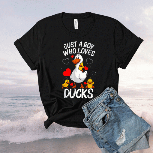 This Just A Boy Who Loves Ducks Waterfowl Aquatic Birds Lovers Shirt