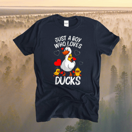 This Just A Boy Who Loves Ducks Waterfowl Aquatic Birds Lovers Shirt