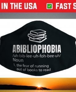 Abibliophobia Definition Reading Bookworm Reader Face Mask