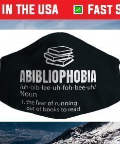 Abibliophobia Definition Reading Bookworm Reader Face Mask