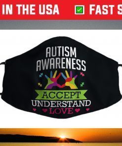 Accept Understand Love Differences Autism Awareness Day Face Mask