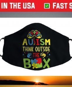 Autism Think Outside The Box Puzzle Pieces Funny Autism Face Mask Autism Think Outside The Box Puzzle Pieces Funny Autism Face Mask