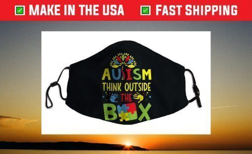 Autism Think Outside The Box Puzzle Pieces Funny Autism Face Mask Autism Think Outside The Box Puzzle Pieces Funny Autism Face Mask