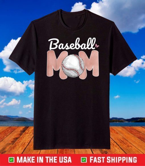 Baseball Mom Pink Funny Softball Mom Mother's Day 2021 T-Shirt