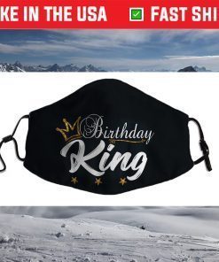 Birthday King Gold Crown Face Mask