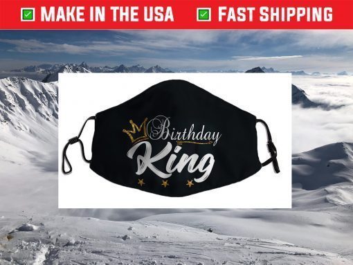 Birthday King Gold Crown Face Mask