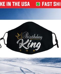 Birthday King Gold Crown Face Mask