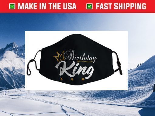 Birthday King Gold Crown Face Mask