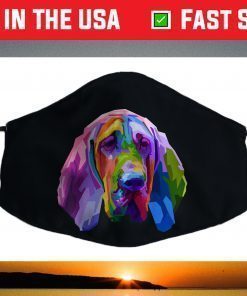 Bloodhound colorful pop art portrait for dog owners Face Mask