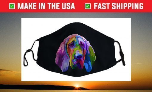 Bloodhound colorful pop art portrait for dog owners Face Mask