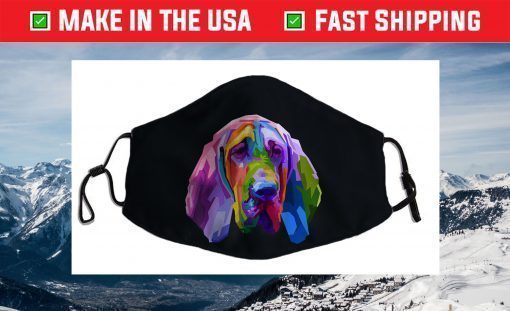 Bloodhound colorful pop art portrait for dog owners Face Mask