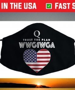 Clothing Qanon WWG1WGA Q Anon MAGA Trust The Plan Great Awakening Face Mask