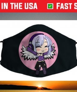 Cute Chibi style Kawaii Anime Girl with wings Face Mask