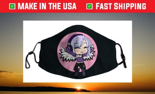 Cute Chibi style Kawaii Anime Girl with wings Face Mask