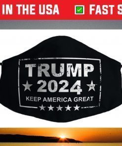 Distressed Trump 2024 USA Keep America Great Face Mask