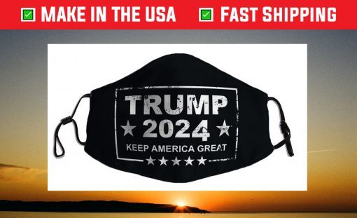 Distressed Trump 2024 USA Keep America Great Face Mask