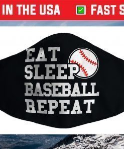 Eat Sleep Baseball Repeat Funny Baseball Player Face Mask