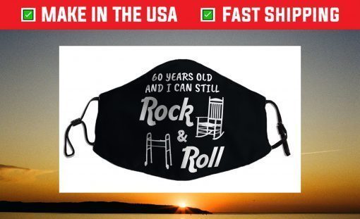 Funny 60th Birthday Gag Gift Rock and Roll Face Mask