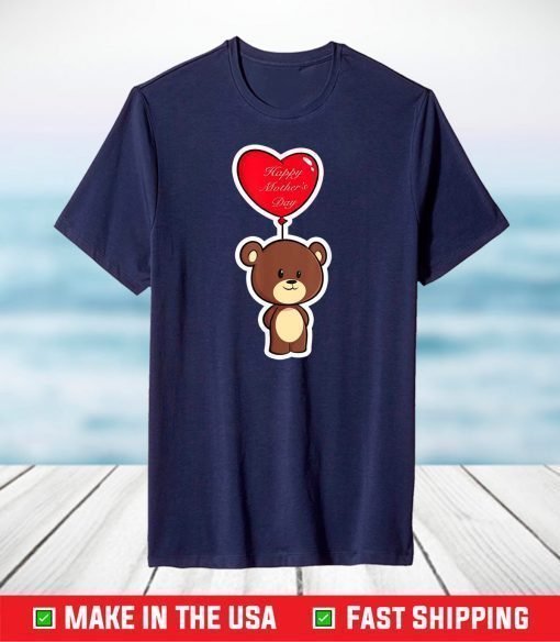 Funny 90s Japanese Kawaii Mother's Day Heart Bear Cartoon Gift T-Shirt