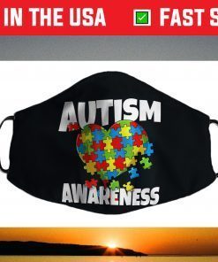 Funny Heart Puzzle Autism Awareness Day Face Mask