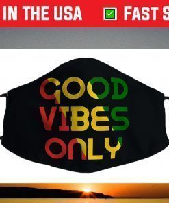 Good Vibes Only Rasta Reggae Roots Clothing Flag Face Mask