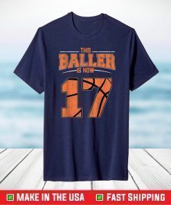 Happy Birthday 17 Year Old Basketball Boys Seventeenth 2004 T-Shirt