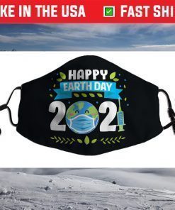 Happy Earth Day 2021 Planet Earth Wearing Mask Cloth Face Mask