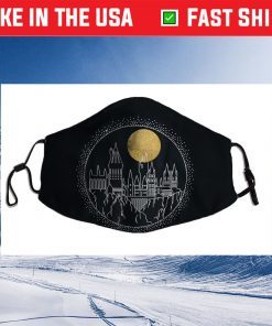 Harry Potter Hogwarts Full Moon Line Art Face Mask