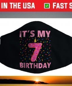 Kids Sweet donut It's My 7th Birthday Shirt 7 Yrs Old Face Mask