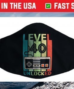 Level 40 Unlocked Shirt Video Gamer 40th Birthday Face Mask