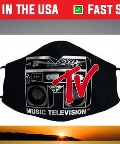 MTV Logo Red Boombox Graphic Face Mask