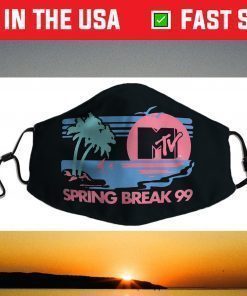 MTV Pastel Colors Beach Spring Break Logo Face Mask