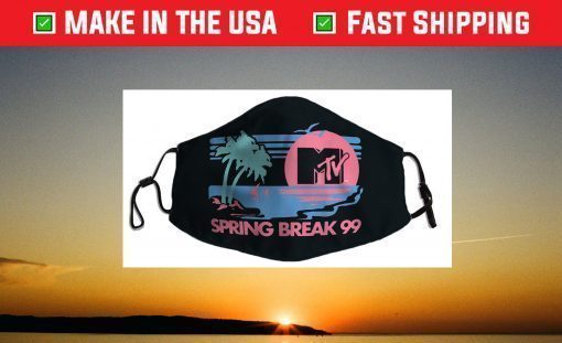 MTV Pastel Colors Beach Spring Break Logo Face Mask