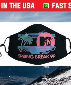 MTV Pastel Colors Beach Spring Break Logo Face Mask