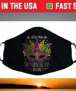 Mardi Gras Costume Let The Shenanigans Begin Mask Face Mask