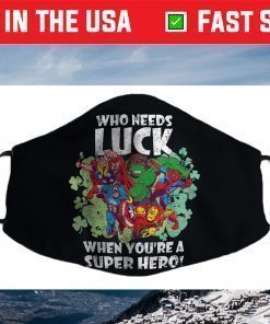 Marvel Super Hero Luck St. Patrick's Day Shamrock Face Mask